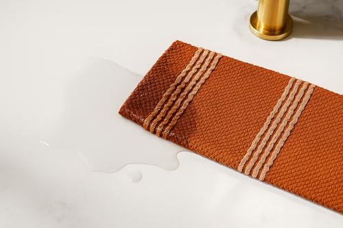 Terracotta Orange Rust Kitchen Dish Towels (Rainah Rust)