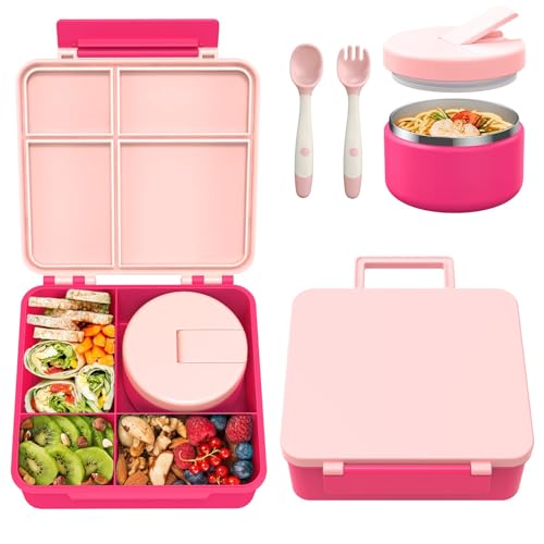 Bento Lunch Box with 8oz Soup Thermo (Pink)