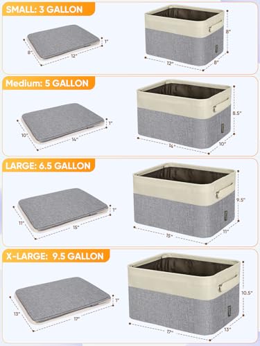 1 Pack Fabric Closet Storage Bins for Shelves (Grey / 1PCS/Small-12x8x8)