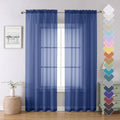 Royal Blue Sheer Curtains 84 Inches Long 2 Panels Set (Royal Blue / 42"W x 84"L (Pack of 2))