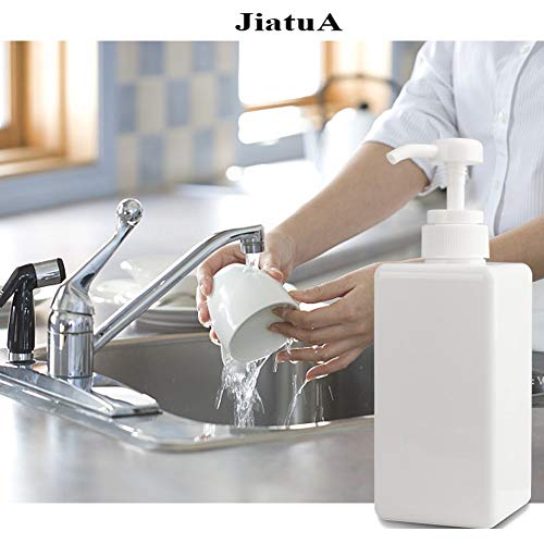 Plastic Pump Bottle Refillable Lotion Soap Dispenser 22oz White 2 Pack (22oz/650ml / White)