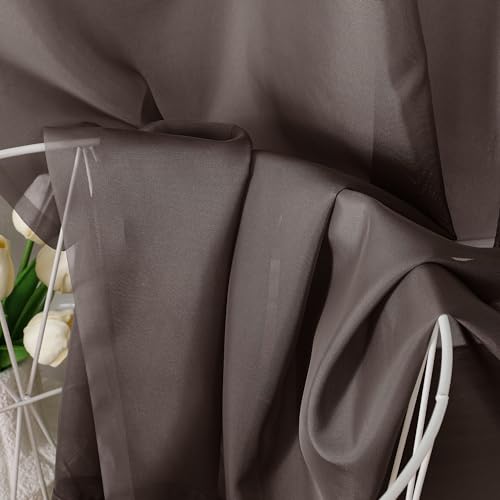 Chocolate Brown Sheer Curtains 84 Inches Long 2 Panels (Chocolate / 42"W x 84"L (Pack of 2))