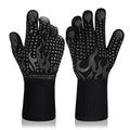 BBQ Gloves 1472F Heat Resistant Silicone Non (short / Black)
