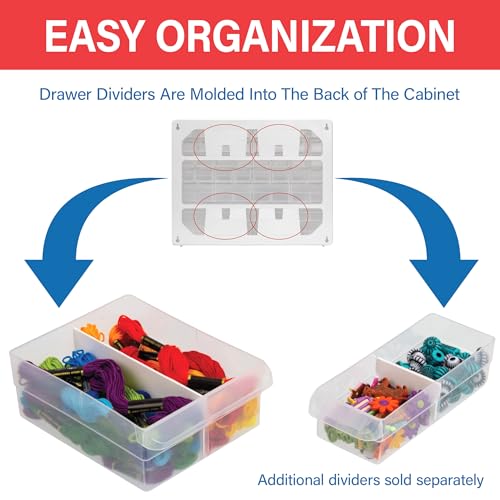 64 Drawer Plastic Storage Cabinet (Red / 64 Drawer / 1 Pack)
