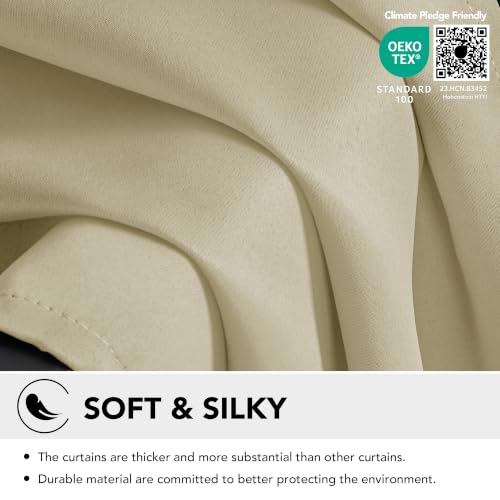Blackout Curtains for Bedroom (Beige / 52"W x 45"L (Pack of 2))