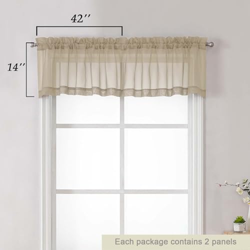 Taupe Valances for Windows (Taupe / 42"W x 14"L (Pack of 2))