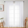 Sheer White Curtains for Bedroom Living Room 90 Inches Long 2 Panels Set (White / 42"W x 90"L (Pack of 2))