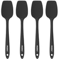 4 Pcs Silicone Spoon Spatula Set (Black)