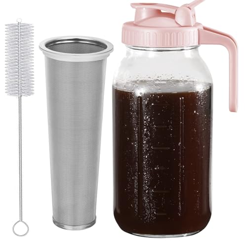 Cold Brew Coffee Maker Pitcher (Pink / 64 Ounces)