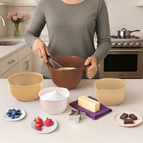 Mixing Bowls with Pour Spout (4pc Beige / 4 count)