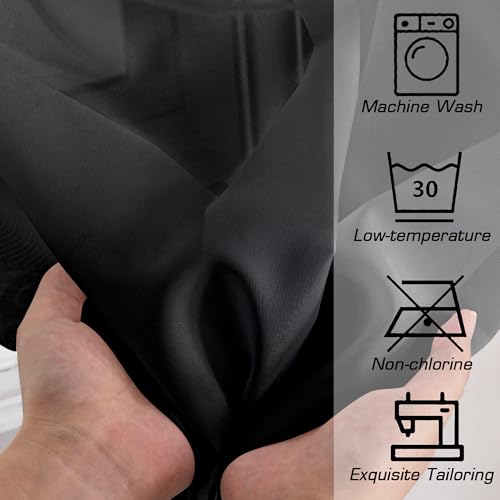 Black Sheer Curtains 84 Inches Long (Black / 59"W x 84"L (Pack of 2))