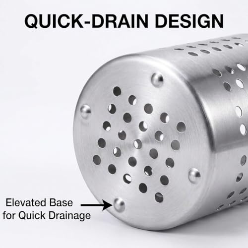SUS304 Small Stainless Steel Utensil Holder for Countertop