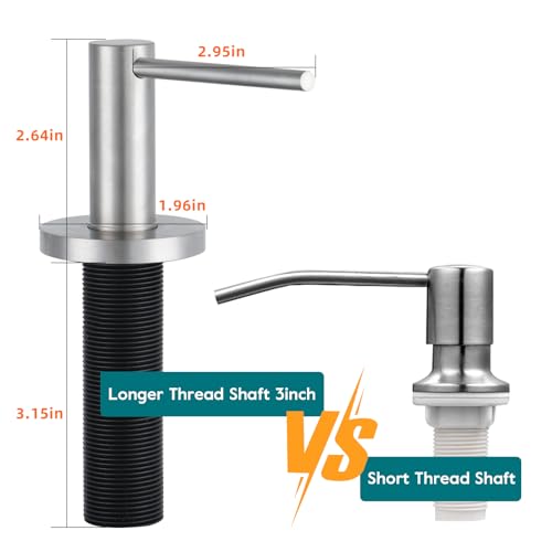 Upgraded Soap Dispenser for Kitchen Sink Brushed Nickel (Brushed Nickel)