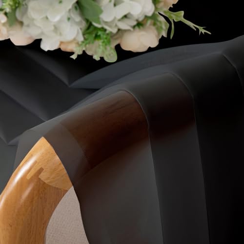 Black Sheer Window Curtain Panels 54 Inch 2 Panels (Black / 42"W x 54"L (Pack of 2))