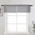 Grey Sheer Kitchen Valance for Windows Set of 2 (Grey / 42"W x 14"L (Pack of 2))