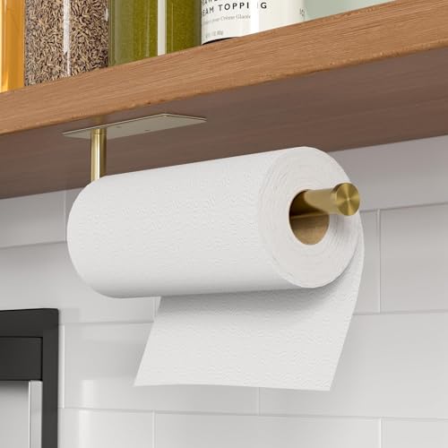 Paper Towel Holder Under Cabinet (Gold-2 Pack / 1 Pack)
