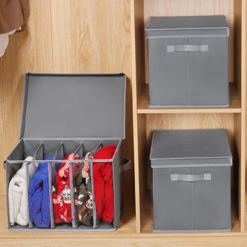 Sweater Storage for Closet Wardrobe Clothes Organizer (Grey)