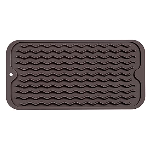 Silicone Dish Drying Mat for Multiple Usage (Coffee / 12"L x 6"W)