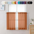 Sheer Orange Tier Curtains 24 Inch Length (Orange / 42"W x 24"L (Pack of 2))
