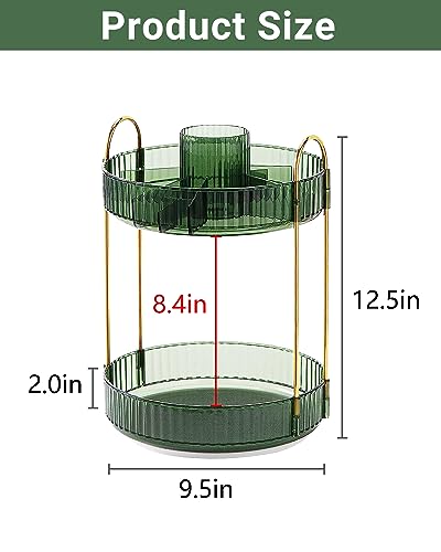360 Rotating Makeup Organizer (Green / New-2 Tier)