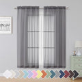 Grey Sheer Curtains 63 Inch Length 2 Panels (Charcoal Grey / 42"W x 63"L (Pack of 2))