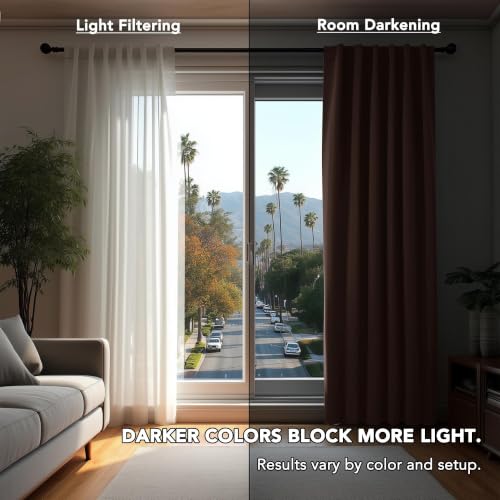 Blackout Curtains for Bedroom (Chocolate / 52"W x 54"L (Pack of 2))