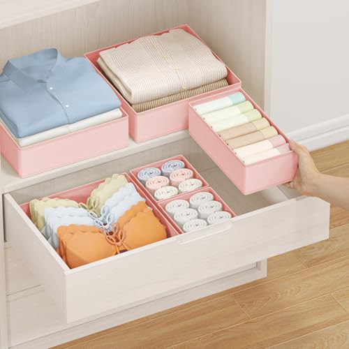 Drawer Organizer Clothes 24Pack (Pink / 24 Pack)