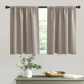 Short Sand Blackout Curtains for Small Bedroom Kitchen Cafe Window (Sand / 42"W x 36"L (Pack of 2))