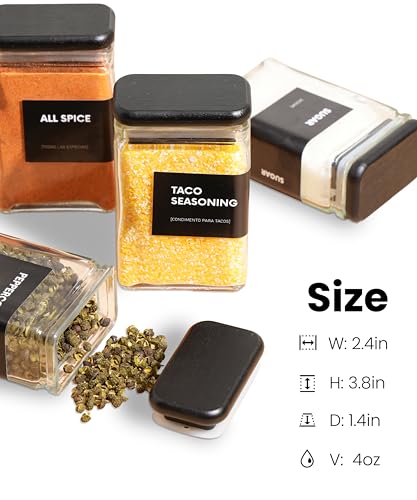Glass Storage Jars with Bamboo Lid (Black)