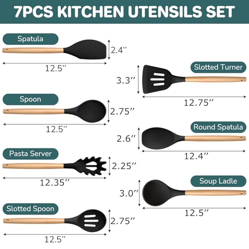 Cooking Utensils Set of 7 (Black)
