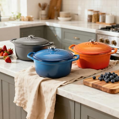 Enameled Cast Iron Dutch Oven (5.5 Quart / Midnight Blue)