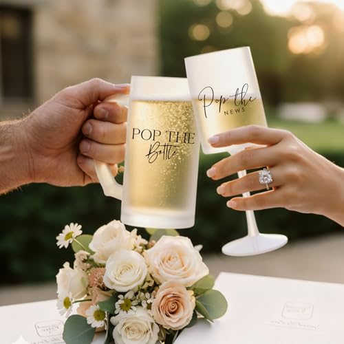 Engagement Gifts for Couples 2026 (Frosted Pop the Bottle / Set of 2（Gift box）)