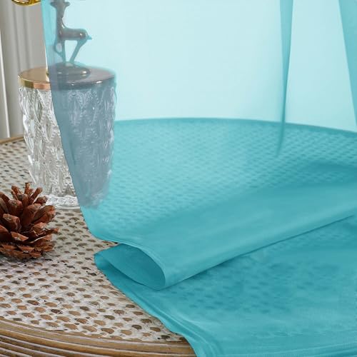 Turquoise Bedroom Curtains 2 Panel Sets 96 Inch Length (Turquoise / 59"W x 96"L (Pack of 2))