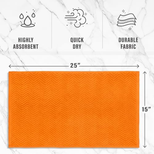 100% Cotton Kitchen Towels 15x25 in (Orange)