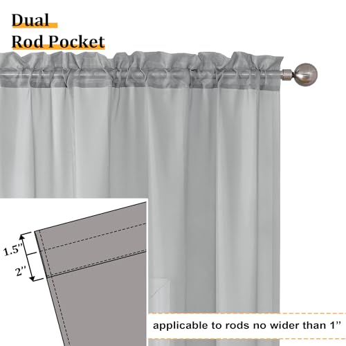 Light Grey Sheer Window Curtains 84 Inches Long 2 PCS (40"W x 84"L (Pack of 2) / Light Grey)