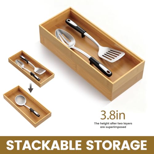 Bamboo Drawer Organizer (15" x 6" x 2")