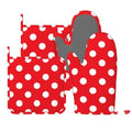 Red and White Polka Dot Oven Mitts and Pot Holders Sets of 4 (Red and White Polka Dot)