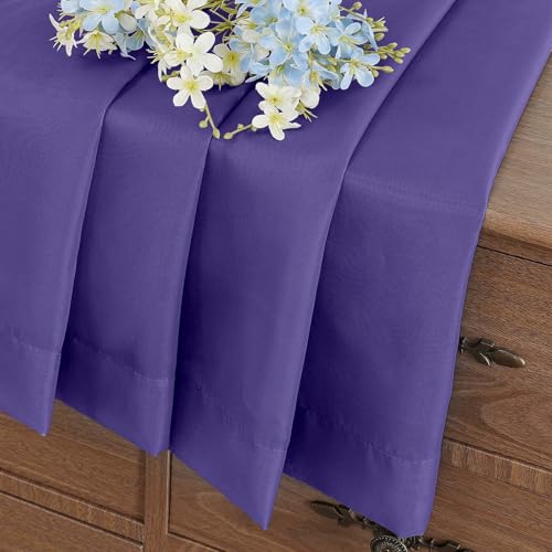 Purple Window Sheer Curtains 54 inch Length (42"W x 54"L (Pack of 2) / Purple)