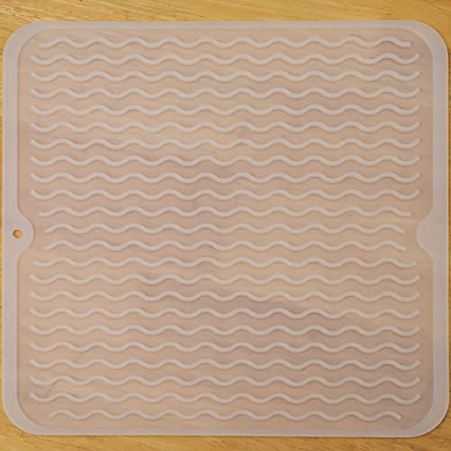 Silicone Dish Drying Mat for Multiple Usage (Translucent / 12"L x 12"W)
