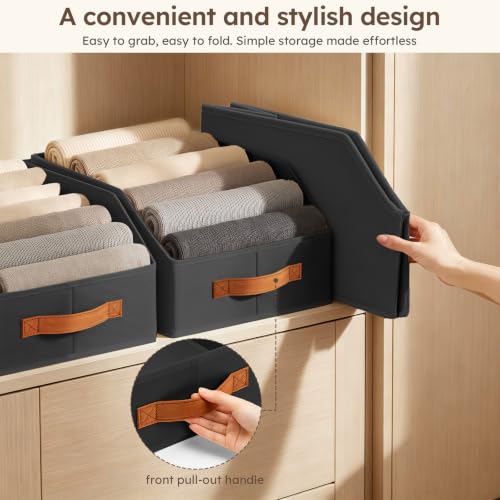 Fabric Storage Bins for Organizing (Black / 6 Pack)
