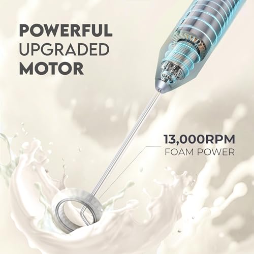 Powerful Milk Frother AA Batteries Included (Zero Black / Compact Frother + Batteries)