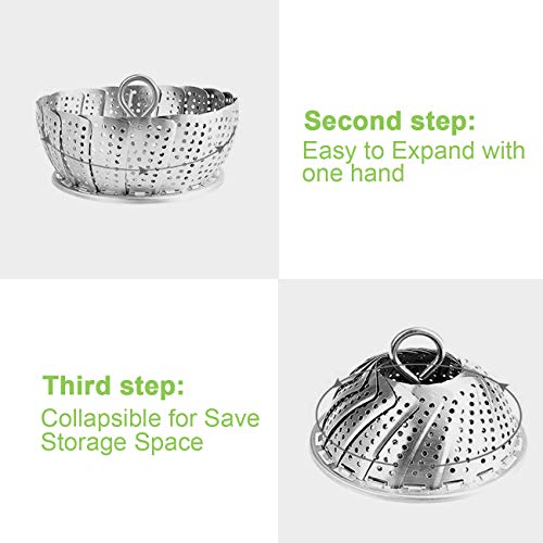 Stainless Steel Steamer Basket (5.1" to 9.5")
