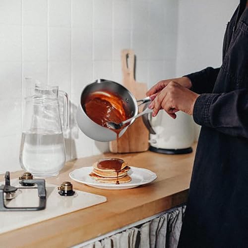 Tri Ply Stainless Steel Sauce Pan with Steamer Basket & Strainer Glass Lid (2.5 Quarts)