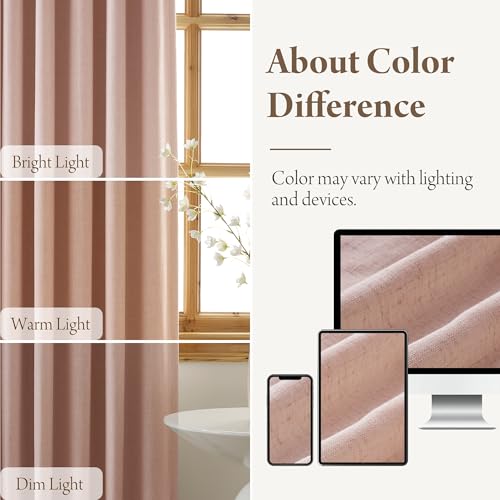 Pink Blackout Pinch Pleated Linen Curtains (Pinch Pleated - Pink / 40"W x 84"L (Pack of 2))