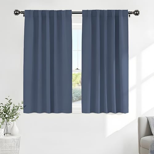 Blackout Curtain Panels for Kitchen (Blue Haze / 34"W x 45"L (Pack of 2))