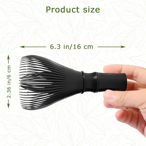 Matcha Whisk Reusable Resin Matcha Whisk Easy to Clean Stirring Tool for Japanese Matcha Green Tea Ceremony (Black)
