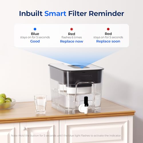 WFD-22L-DF Water Filter Dispenser, 40-Cup Water Purifier, Black (Black)
