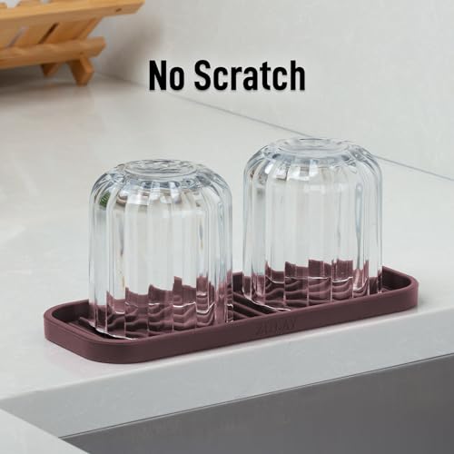 9x3.5) Silicone Sponge Holder for Kitchen Sink - Flexible Multipurpose Soap Tray - Sink Organizer for Kitchen, Bathroom, Makeup, Trinkets & More (Dark Mahogany) (Dark Mahogany (Medium) / Medium (9x3.5))