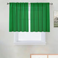 Basic Rod Pocket Sheer Voile Window Curtain Panels Green 1 Pair 2 Panels 52 Width 36 Inch Long for Kitchen Bedroom Children Living Room Yard（Green (Green / 52"W x 36"L (Pack of 2))