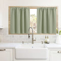 Cafe Blackout Curtains 24 inch Length for RV Camper Kitchen Window (Sage Green / 42"W x 24"L (Pack of 2))